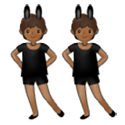 👯🏾 Emoji Personas Con Orejas De Conejo: Tono De Piel Oscuro Medio en Samsung One UI 3.1.1.