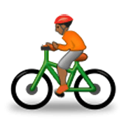 Emoji 🚴🏾 Ciclista: Carnagione Abbastanza Scura su Samsung One UI 3.1.1.