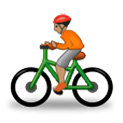 Émoji 🚴🏽 Cycliste : Peau Légèrement Mate sur Samsung One UI 3.1.1.