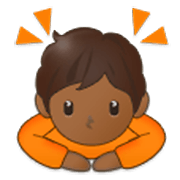 Emoji 🙇🏾 Persona Che Fa Un Inchino Profondo: Carnagione Abbastanza Scura su Samsung One UI 3.1.1.