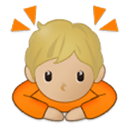 Emoji 🙇🏼 Persona Che Fa Un Inchino Profondo: Carnagione Abbastanza Chiara su Samsung One UI 3.1.1.