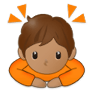 Emoji 🙇🏽 Persona Che Fa Un Inchino Profondo: Carnagione Olivastra su Samsung One UI 3.1.1.
