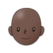 🧑🏿‍🦲 Emoji Erwachsener: dunkle Hautfarbe, Glatze Samsung One UI 3.1.1.