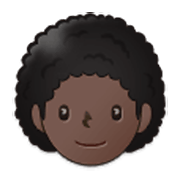 🧑🏿‍🦱 Emoji Erwachsener: dunkle Hautfarbe, lockiges Haar Samsung One UI 3.1.1.