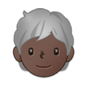 Emoji 🧑🏿‍🦳 Persona: Carnagione Scura E Capelli Bianchi su Samsung One UI 3.1.1.