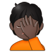 Emoji 🤦🏿 Persona Esasperata: Carnagione Scura su Samsung One UI 3.1.1.