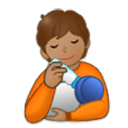 Émoji 🧑🏽‍🍼 Personne Allaitant Un Bébé : Peau Légèrement Mate sur Samsung One UI 3.1.1.