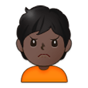🙍🏿 Emoji missmutige Person: dunkle Hautfarbe Samsung One UI 3.1.1.