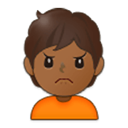 🙍🏾 Emoji Persona Frunciendo El Ceño: Tono De Piel Oscuro Medio en Samsung One UI 3.1.1.