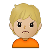 Emoji 🙍🏼 Persona Corrucciata: Carnagione Abbastanza Chiara su Samsung One UI 3.1.1.