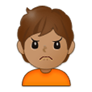 Emoji 🙍🏽 Persona Corrucciata: Carnagione Olivastra su Samsung One UI 3.1.1.
