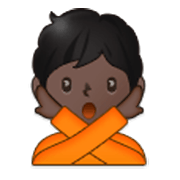 🙅🏿 Emoji Persona Haciendo El Gesto De «no»: Tono De Piel Oscuro en Samsung One UI 3.1.1.