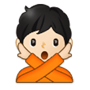 🙅🏻 Emoji Pessoa Fazendo Gesto De «não»: Pele Clara na Samsung One UI 3.1.1.