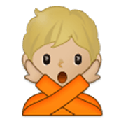 🙅🏼 Emoji Persona Haciendo El Gesto De «no»: Tono De Piel Claro Medio en Samsung One UI 3.1.1.