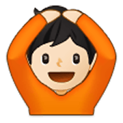 🙆🏻 Emoji Persona Haciendo El Gesto De «de Acuerdo»: Tono De Piel Claro en Samsung One UI 3.1.1.
