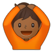 🙆🏾 Emoji Pessoa Fazendo Gesto De «OK»: Pele Morena Escura na Samsung One UI 3.1.1.