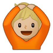Emoji 🙆🏼 Persona Con Gesto OK: Carnagione Abbastanza Chiara su Samsung One UI 3.1.1.