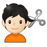 💇🏻 Emoji Pessoa Cortando O Cabelo: Pele Clara na Samsung One UI 3.1.1.