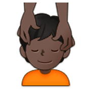 💆🏿 Emoji Person, die eine Kopfmassage bekommt: dunkle Hautfarbe Samsung One UI 3.1.1.