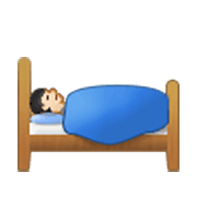 🛌🏻 Emoji Persona En La Cama: Tono De Piel Claro en Samsung One UI 3.1.1.