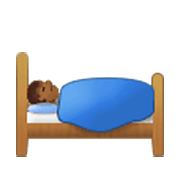 🛌🏾 Emoji im Bett liegende Person: mitteldunkle Hautfarbe Samsung One UI 3.1.1.