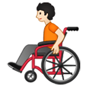🧑🏻‍🦽 Emoji Persona en silla de ruedas manual: tono de piel claro en Samsung One UI 3.1.1.