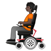 🧑🏿‍🦼 Emoji Person in motorisiertem Rollstuhl: dunkle Hautfarbe Samsung One UI 3.1.1.