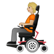 🧑🏼‍🦼 Emoji Person in motorisiertem Rollstuhl: mittelhelle Hautfarbe Samsung One UI 3.1.1.