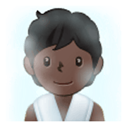 🧖🏿 Emoji Person in Dampfsauna: dunkle Hautfarbe Samsung One UI 3.1.1.