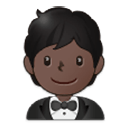 🤵🏿 Emoji Person im Smoking: dunkle Hautfarbe Samsung One UI 3.1.1.