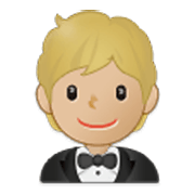 🤵🏼 Emoji Persona Con Esmoquin: Tono De Piel Claro Medio en Samsung One UI 3.1.1.
