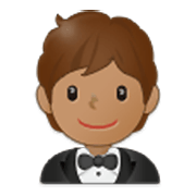 🤵🏽 Emoji Person im Smoking: mittlere Hautfarbe Samsung One UI 3.1.1.