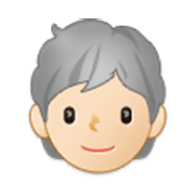 🧑🏻‍🦳 Emoji Erwachsener: helle Hautfarbe, weißes Haar Samsung One UI 3.1.1.