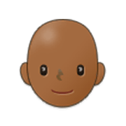 🧑🏾‍🦲 Emoji Erwachsener: mitteldunkle Hautfarbe, Glatze Samsung One UI 3.1.1.