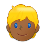 Emoji 👱🏾 Persona Bionda: Carnagione Abbastanza Scura su Samsung One UI 3.1.1.