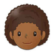 🧑🏾‍🦱 Emoji Pessoa: Pele Morena Escura E Cabelo Cacheado na Samsung One UI 3.1.1.
