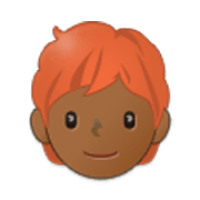 🧑🏾‍🦰 Emoji Persona: Tono De Piel Oscuro Medio, Pelo Pelirrojo en Samsung One UI 3.1.1.