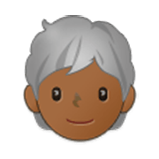 🧑🏾‍🦳 Emoji Erwachsener: mitteldunkle Hautfarbe, weißes Haar Samsung One UI 3.1.1.