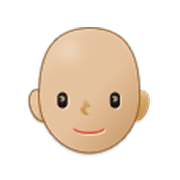 🧑🏼‍🦲 Emoji Erwachsener: mittelhelle Hautfarbe, Glatze Samsung One UI 3.1.1.