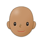 🧑🏽‍🦲 Emoji Persona: Tono De Piel Medio, Sin Pelo en Samsung One UI 3.1.1.
