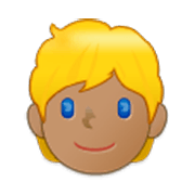 👱🏽 Emoji Person: mittlere Hautfarbe, blondes Haar Samsung One UI 3.1.1.
