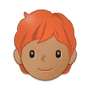 🧑🏽‍🦰 Emoji Persona: Tono De Piel Medio, Pelo Pelirrojo en Samsung One UI 3.1.1.