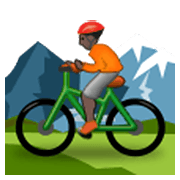 🚵🏿 Emoji Mountainbiker(in): dunkle Hautfarbe Samsung One UI 3.1.1.