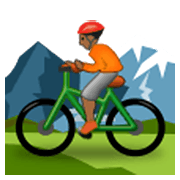 🚵🏾 Emoji Mountainbiker(in): mitteldunkle Hautfarbe Samsung One UI 3.1.1.