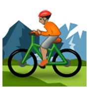 🚵🏽 Emoji Mountainbiker(in): mittlere Hautfarbe Samsung One UI 3.1.1.