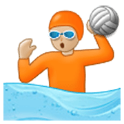 🤽🏼 Emoji Wasserballspieler(in): mittelhelle Hautfarbe Samsung One UI 3.1.1.