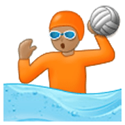 Émoji 🤽🏽 Personne Jouant Au Water-polo : Peau Légèrement Mate sur Samsung One UI 3.1.1.