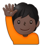 Emoji 🙋🏿 Persona Con Mano Alzata: Carnagione Scura su Samsung One UI 3.1.1.