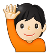 🙋🏻 Emoji Person mit erhobenem Arm: helle Hautfarbe Samsung One UI 3.1.1.