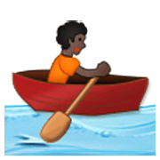 🚣🏿 Emoji Person im Ruderboot: dunkle Hautfarbe Samsung One UI 3.1.1.